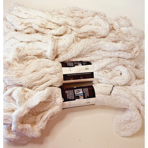 4 Skeins Tahki Tubular Nett Yarn/Fabric Celeste S Charles White Metallic New - Picture 9 of 10